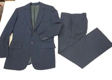 Vintage VAN ROWIN Custom Tailored Suit 36 Blue 1981 Bespoke