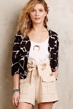 Nwt Leifsdottir Girafa Jacket Xs Brown Giraffe Linen Blend Swing Anthropologie