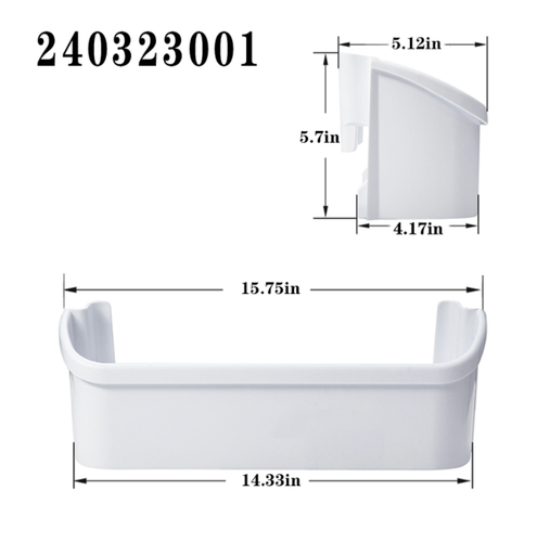 Refrigerator Door Bin Shelf White for Electrolux 240323001 PS429724 AP2115741 - Picture 3 of 6