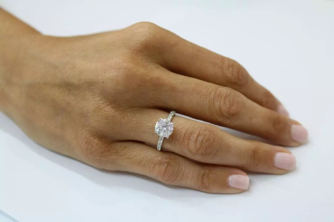 DIAMOND ENGAGEMENT RING ROUND 2.24 CT D SI1 14k WHITE GOLD