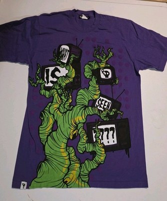 Self Destruct Graphic T Shirt Purple 2 Cor 4:18 USA Made Medium