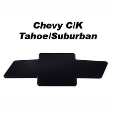 Front Billet Bowtie Grille Emblem Smooth Blk For 94-00 Chevy Ck Tahoe Suburban