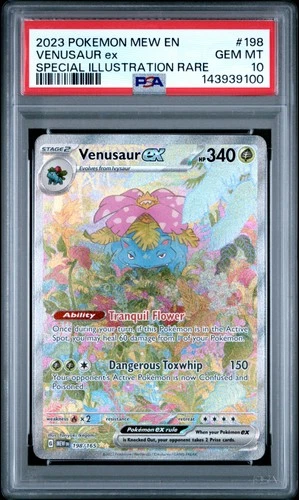 2023 POKEMON MEW EN-151 SPECIAL ILLUSTRATION RARE #198 VENUSAUR EX PSA 10