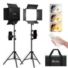 14" LED Studio Lights  60W Photography Lighting Kit  2800-6500K Dimmable Photo ...