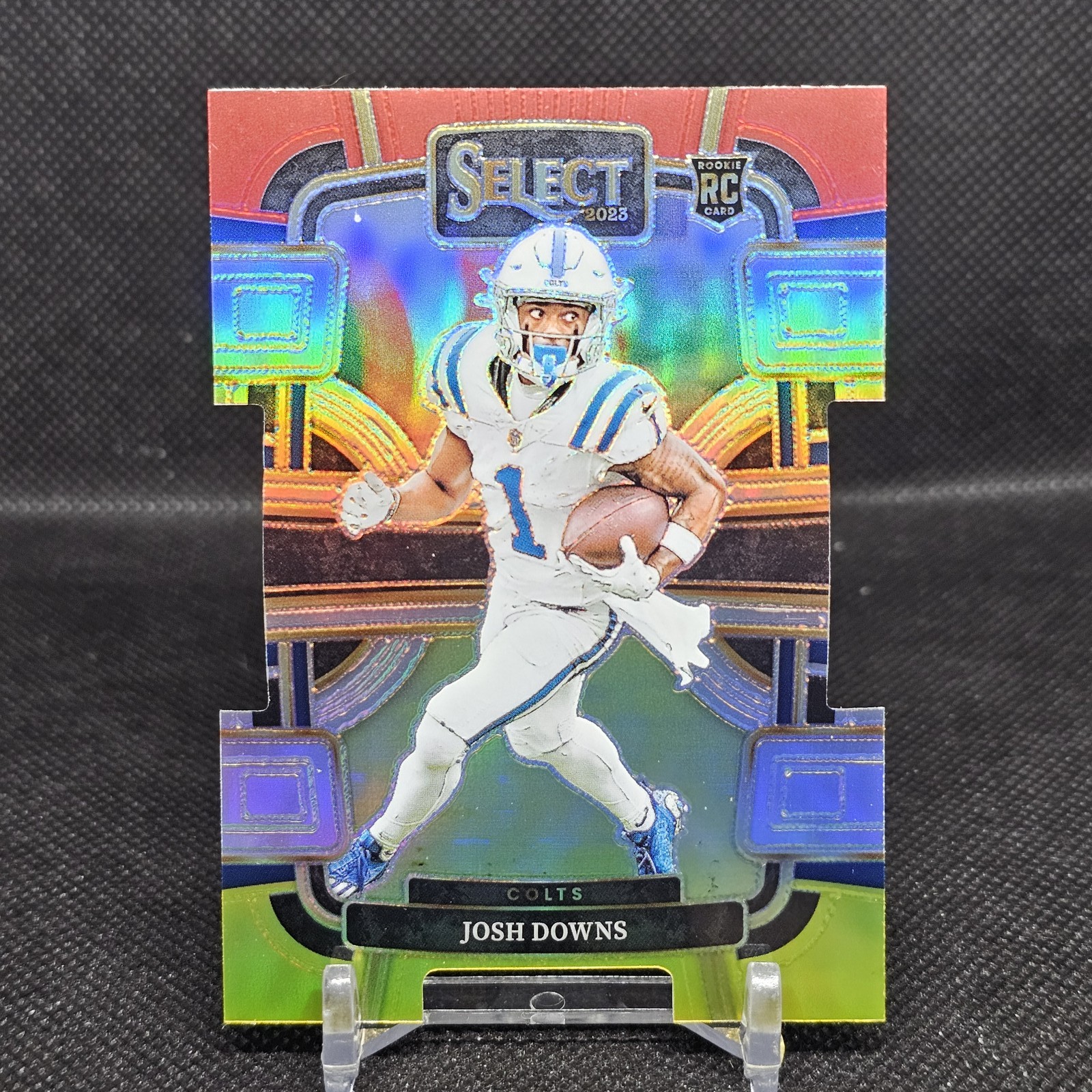 2023 Panini Select #44 Josh Downs Rookie Red and Yellow Prizms Die Cuts