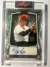 VERY RARE # 1/5 AUTO SSP 2025 Leaf Sports Heroes Bill Lee Red Sox Clear Green