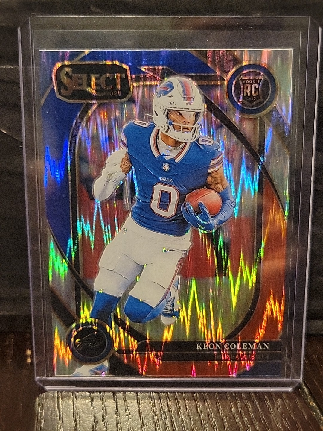 2024 Panini Select - Club Level Keon Coleman #280 Red & Blue Shock Prizm (RC)