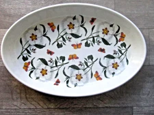 Vintage Portmeirion BOTANIC GARDEN Butterflies England  14 1/4" Oval Baker Dish