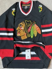 Koho Authentic Chicago Blackhawks NHL Hockey Jersey Black Alternate 46 Blank