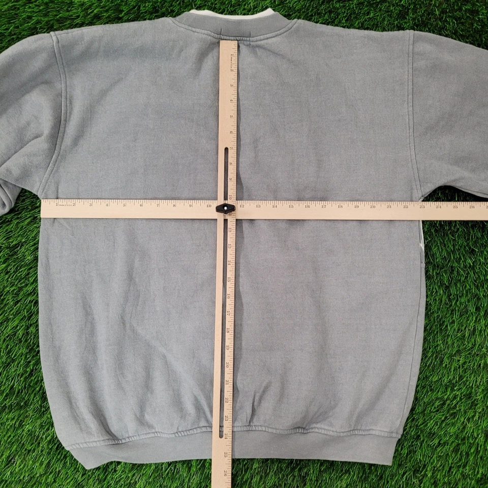 Sudadera Tribal Azteca Vintage Años 90 L/XL 23x25 Gris Étnica Recortada Cuadrada Foto 4 de 4