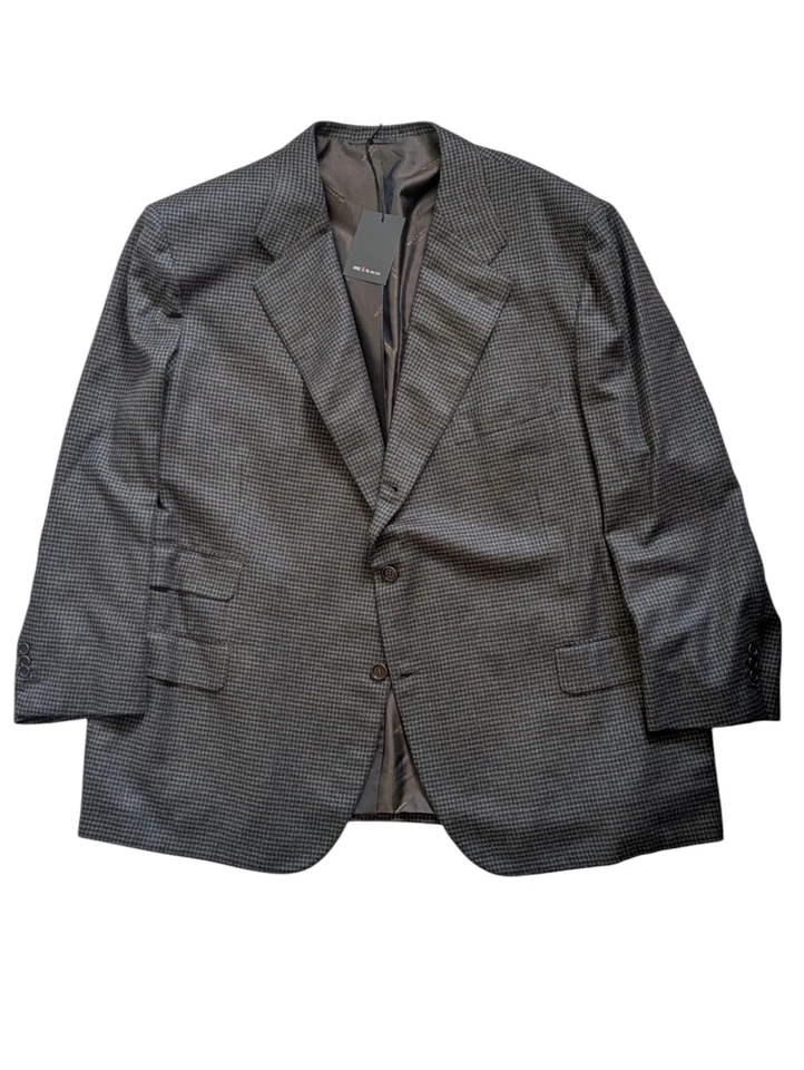 £10,000 Kiton Napoli Bespoke 52 (IT 64C) Marrón Cuadros Pura Cachemira Portly Foto 2 de 4