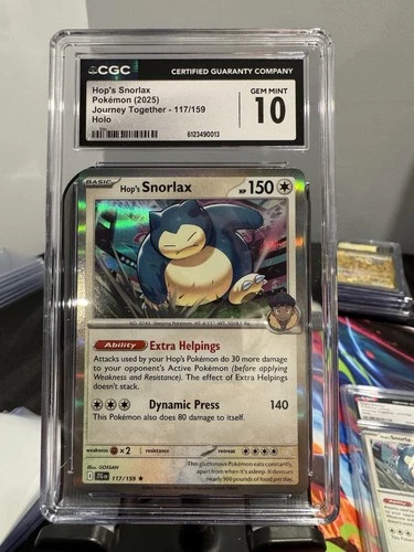 2025 Pokemon Journey Together HOLO HOP'S SNORLAX #117 - CGC 10
