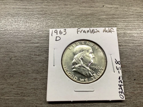 1963 D Franklin Silver Half-Dollar Uncirculated w/FBLs Denver Mint 032925 58td