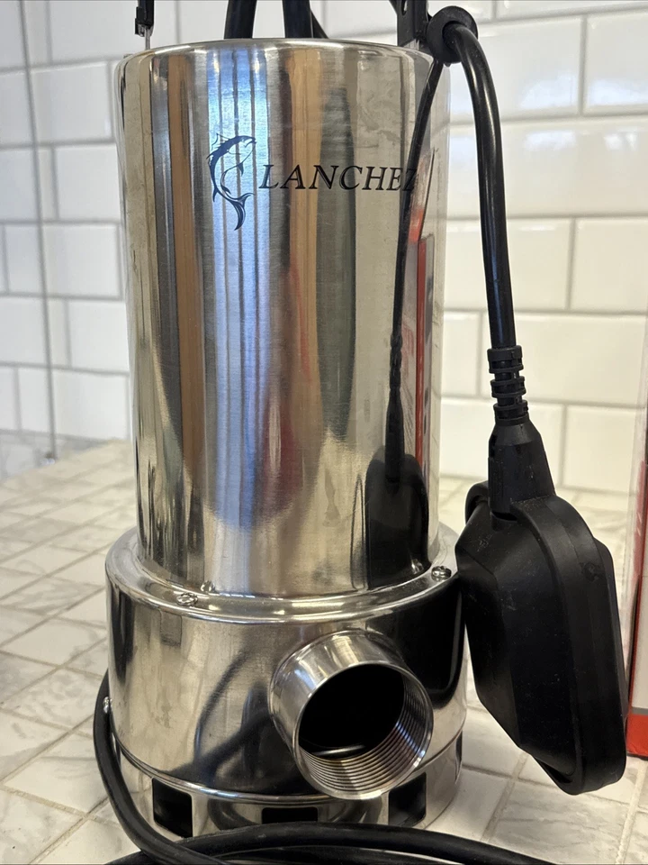 Bomba de sumidero de acero inoxidable Lanchez de 1,6 HP con interruptor de flotador automático y kit de descarga Foto 3 de 4