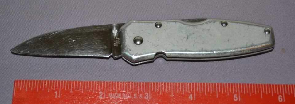 Cuchillo de Bolsillo Plegable de Hoja Plana Klein Tools 44001 Hecho en Japón--Buen Estado Foto 3 de 4