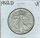 1942-D WALKING LIBERTY SILVER HALF DOLLAR ~ VF ~NICE COIN ~90% SILVER