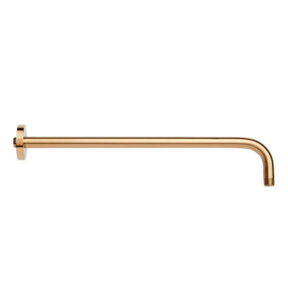 SIGNATURE HARDWARE SHRSA181BG Wall Mounted Rainfall Shower Arm and Flange 18" Brushed Gold