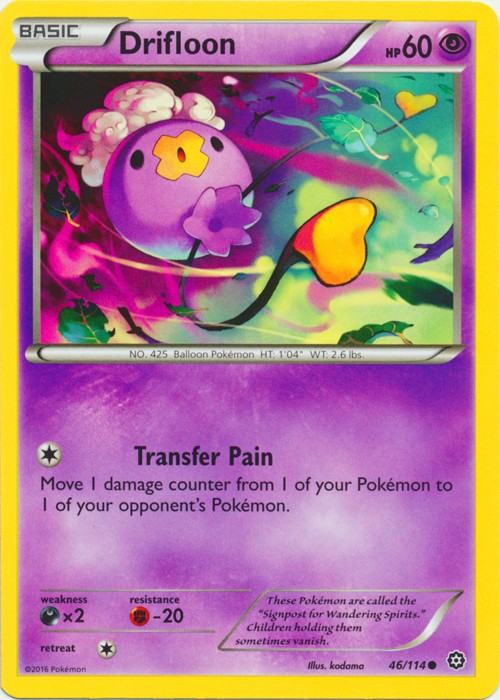 Drifloon - 46/114 - Common (Lp) Steam Siege - Psychic Pokémon