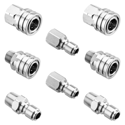#ad 8 PCS Pressure Washer Quick Connect 3 8 Inch NPT Fittings Stainless Adapter $24.69
