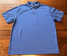 Nike Golf Blue White Mens 3XL Dri-Fit Short Sleeve Logo Button Polo Shirt
