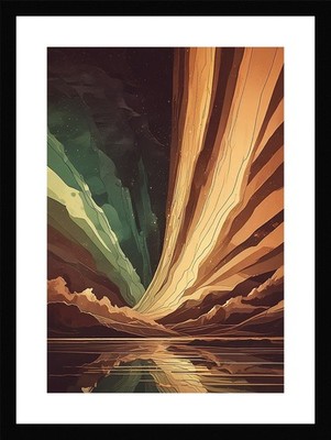 Bold Northern Lights Framed Wall Art Poster Canvas Print Picture