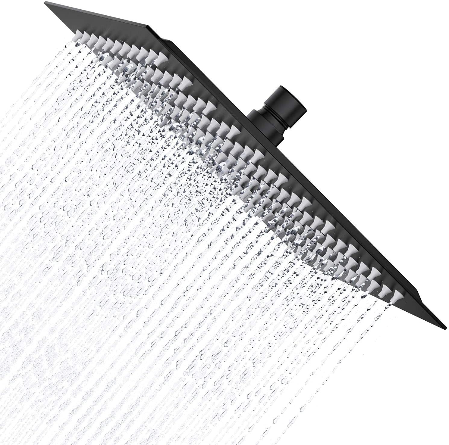 Pommeau de douche carré 25cm haute pression avec buses anticalcaire en silicone