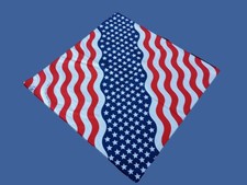 VINTAGE NEW OLD STOCK AMERICAN USA FLAG BANDANA USA MADE
