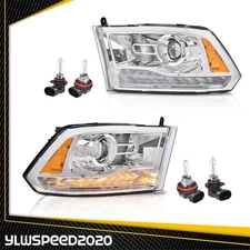 Chrome Projector Headlights w/ LED DRL Fit For 2013-18 Dodge Ram 1500 2500 3500