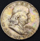 1954-D Franklin $.50 90% Silver .36169 Melt Mulitplier Colorful AT #04.30.24