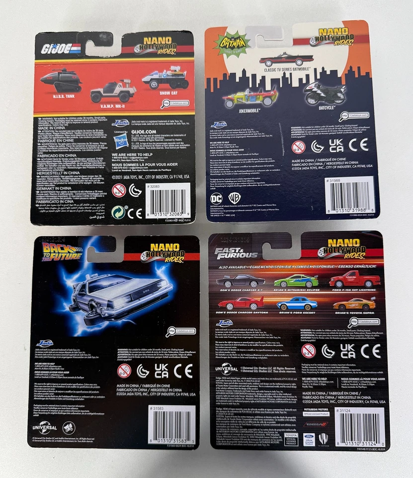 Jada Nano Hollywood Rides Lot : Fast & Furious, Back to Future, Batman, GI Joe - Image 2 of 4