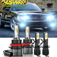 4X Combo 9007+H1 LED Headlight Fog Light Bulb Kit for Mercury Marauder 2003 2004