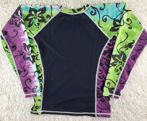 Coolies multi colored long sleeve swim shirt KIDS SIZE L North Shore Hawaii (T) - Picture 3 of 5