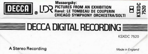 Mussorgsky Ravel Solti Pictures From An Exhibition Le Tombeau CASSETTE ALBUM - Picture 7 of 11