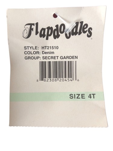 NEW FLAPDOODLES Denim Ruffle Skirt 4T Secret Garden Floral Jean Shorts HT21510 - Picture 8 of 8