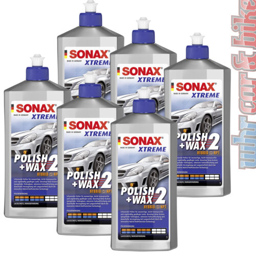 6x Sonax XTREME Polish+Wax 2 ibrido NPT 250 ml lucidatura, sigillante cera - Foto 1 di 1