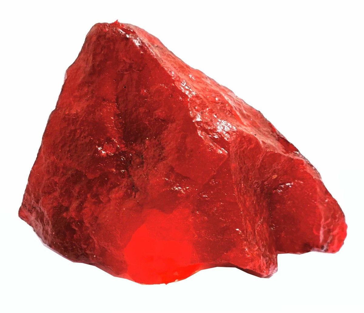 その他 Ruby ROCK II DYED 370 Ct Natural African Red Ruby Rock Uncut Rough Certified
