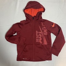Boy  s Nike Dri Fit Red Just Do It Hoodie Jacket - Size 4/XS