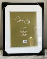 11" x 14" Black Wood Photo Picture Frame with Matte and Glass fits 11" x14" NEW