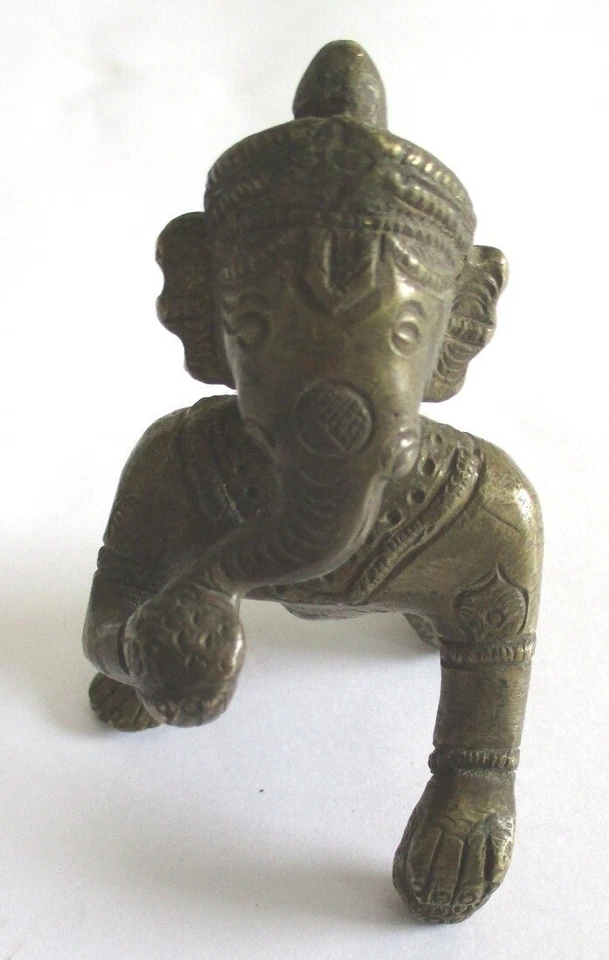ANTIQUE BABY GANESHA CRAWLING BRONZE - Image 2 of 4