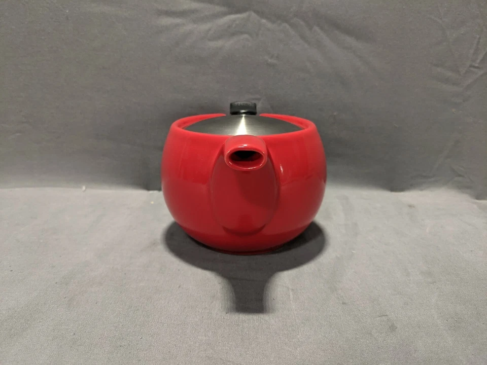 Tetera ForLife 18 OZ cubierta metálica cerámica roja excelente estado usada Foto 2 de 4