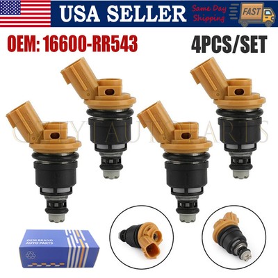 4 OEM 555cc SIDE FEED FUEL INJECTORS 16600-RR543 FOR SKYLINE R33 2.5L 300ZX 3.0L