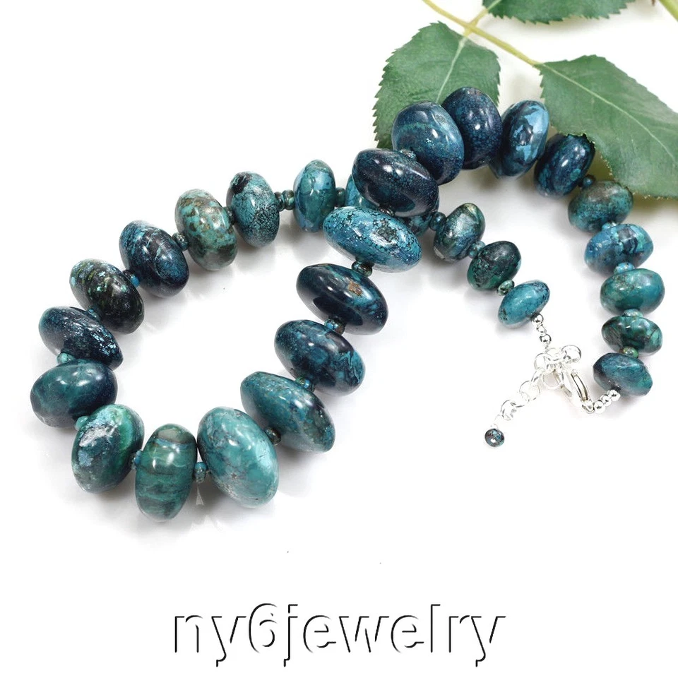 Огромный натуральный синий бирюзовый самородок узел тяжелый нагрудник ожерелье 20-22» Бесплатная доставка - Изображение 3 из 4