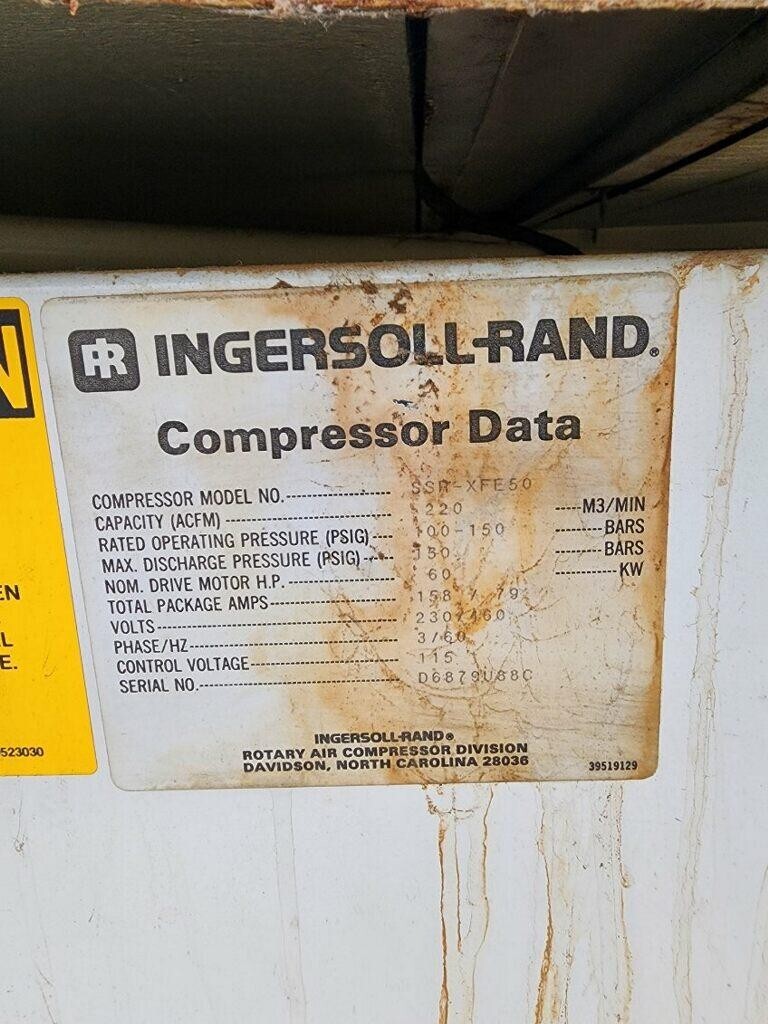 INGERSOLL RAND 50HP COMPRESSOR