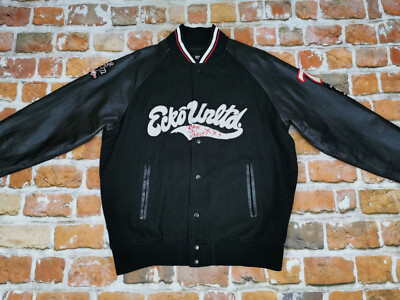 *ECKÖ UNLTD. VINTAGE USA COLLEGE JACKET*ECKO 1972*BLACK*VARSITY*SIZE: L*TIP TOP