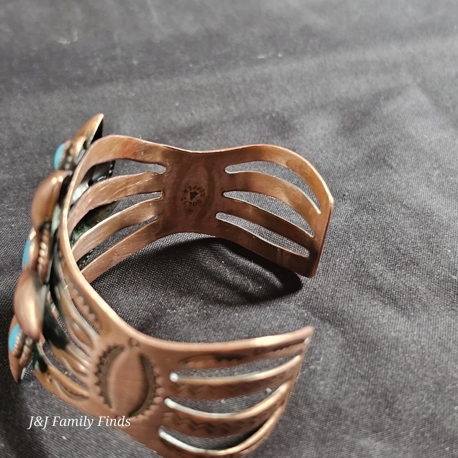 Vtg Bell Solid Copper & Turquoise Cuff Bracelet F… - image 19