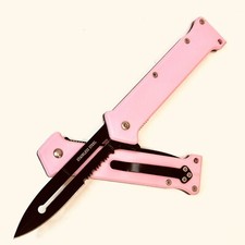 8" Pink Spring Assisted EDC Folding Super Pocket Knife