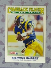 1991 Score Marcus Dupree - Comeback Player Of The Year #618
