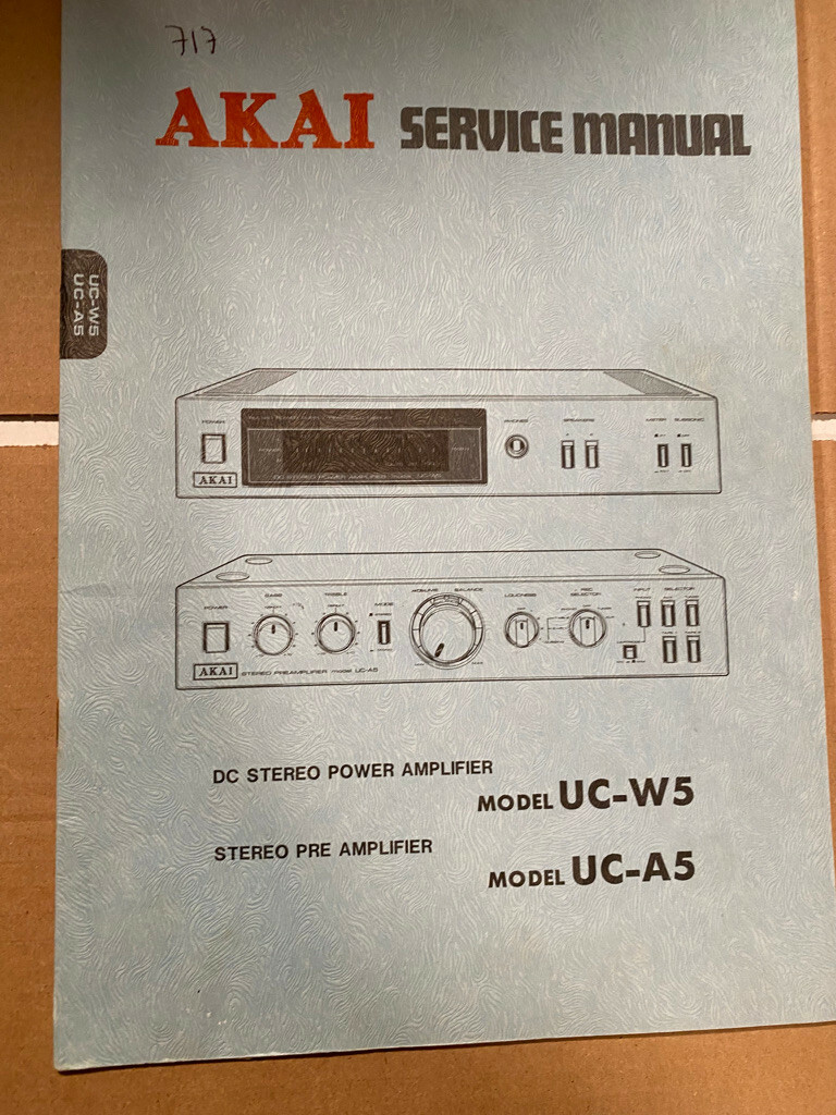 AKAI UC-W5 UCW5 UC-A5 ACA5 Service Manual **ORIGINAL**