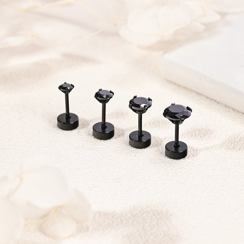 1 Pair Stainless Steel Stud Earring CZ Cartilage Earring Helix Piercing Jewelry - Picture 9 of 12