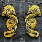 Pair of Dragons Left Right Iron on Embroidered Patch
